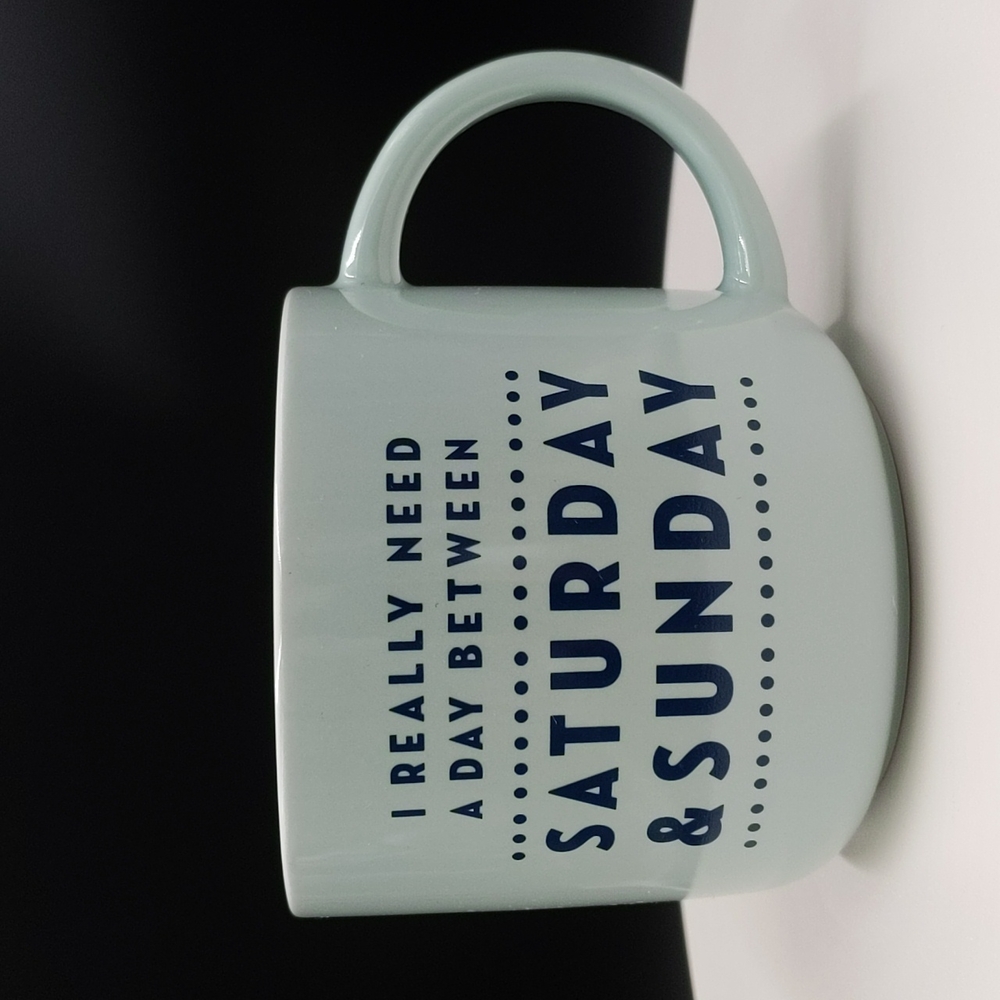 NWT I Really Need A Day Between Saturday & Sunday Threshold Stoneware Coffee Mug